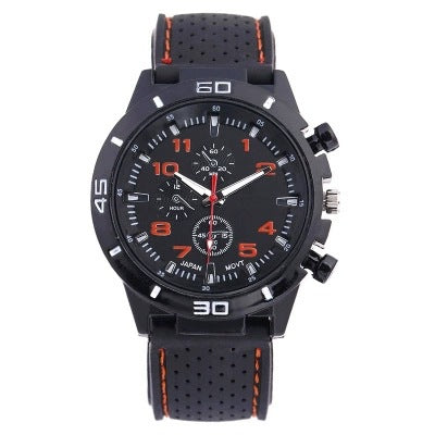 Rubber Fashion Sports Men's Watch Car Line Strap Silicone Student Watch