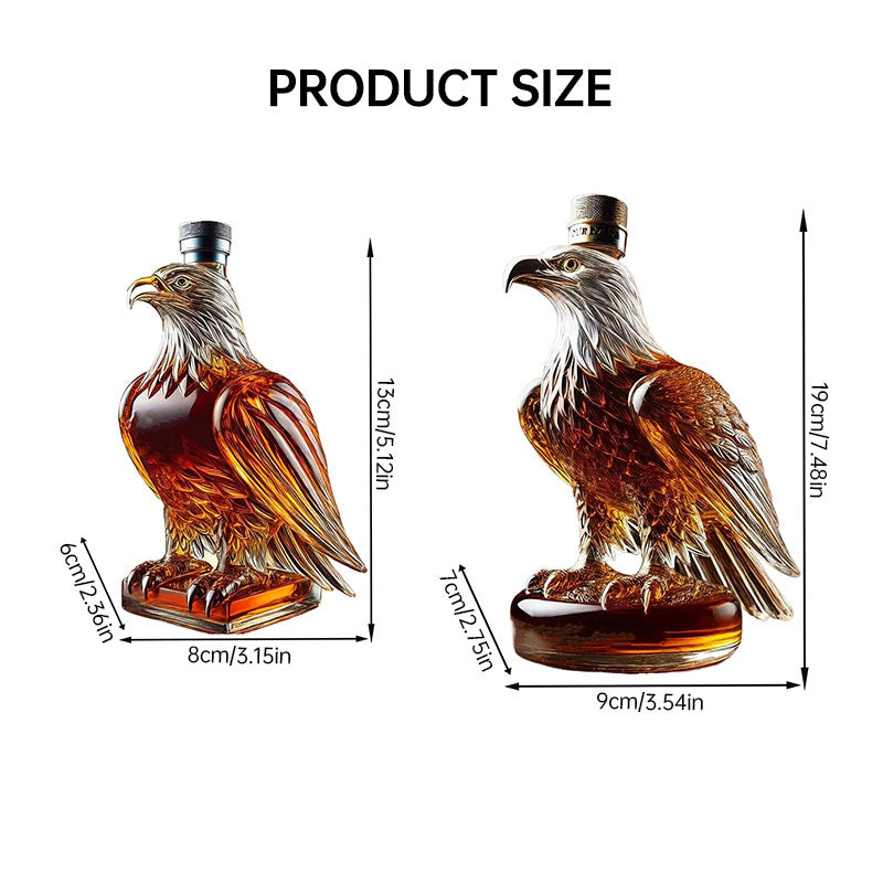 Small Eagle - shaped Whiskey Decanter. Ideal for Dad or Husband. Exquisite Glass Bottle, Perfect for Holiday Home Decor