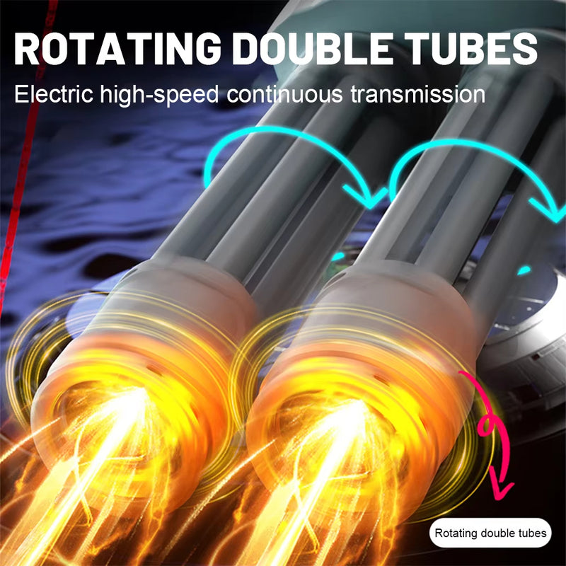 Electric LED Rotating Gatling Water Gun - Auto-Spray Blaster for Kids & Adults (Summer Pool Toy)