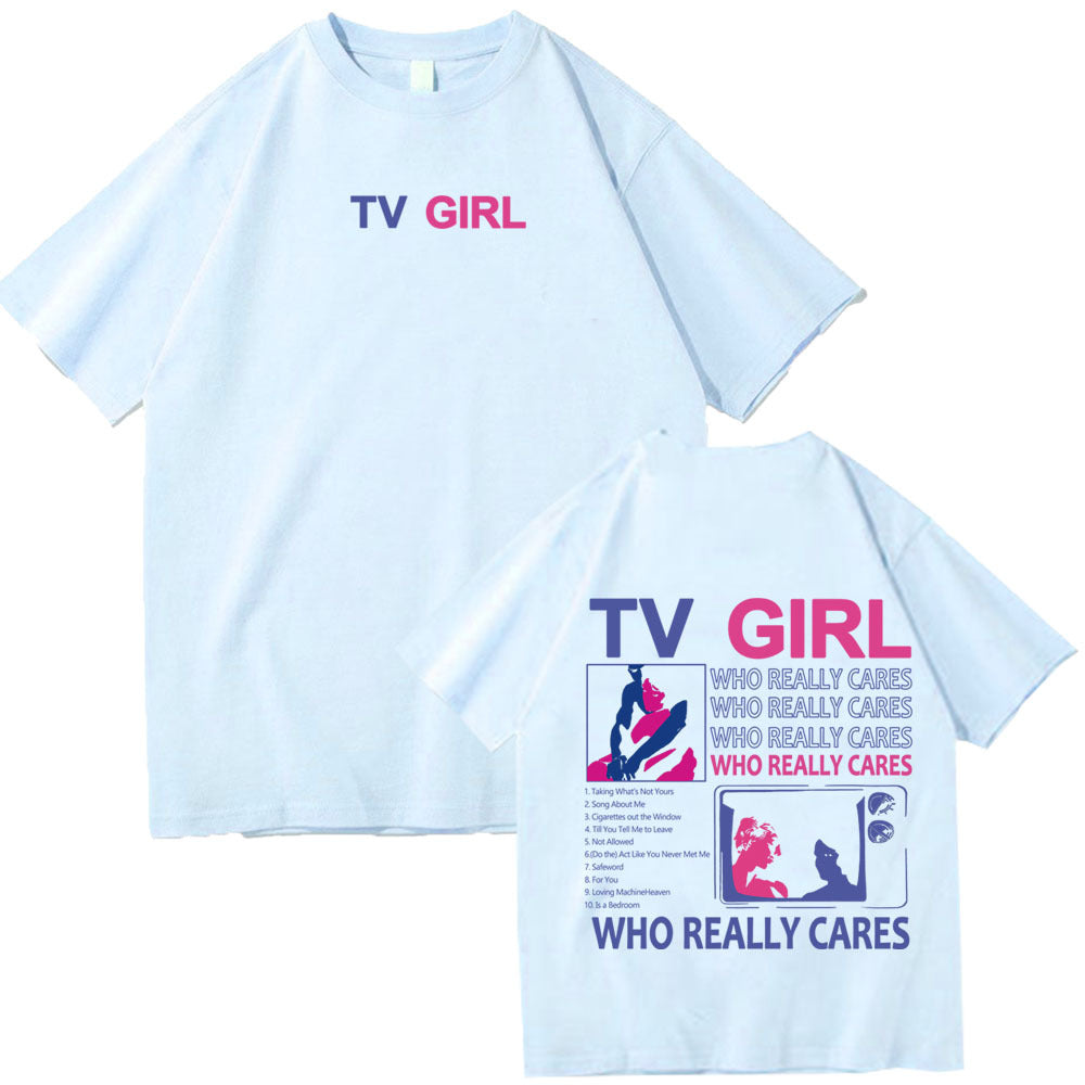 TV Girl WHO REALLY CARES Short sleeved Women's T-shirt Top