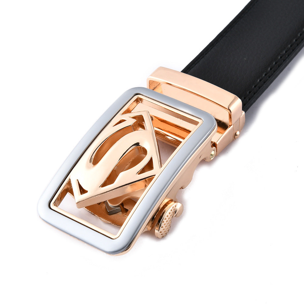 High end buckle men's leather automatic buckle leather sports belt pure leather waist belt for men