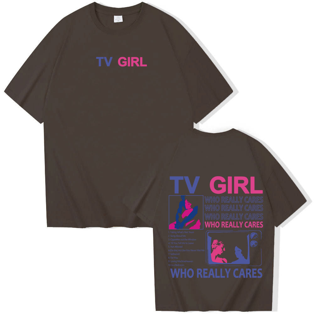 TV Girl WHO REALLY CARES Short sleeved Women's T-shirt Top