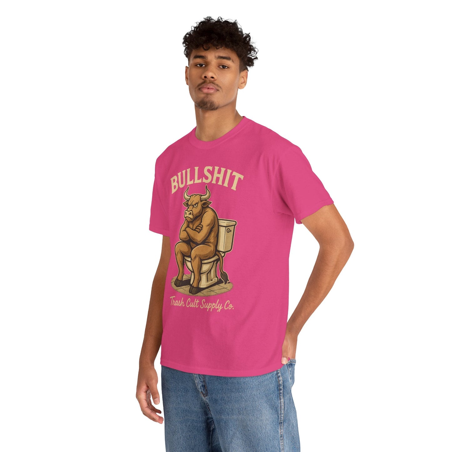 “BULLSHIT” Angry Bull Toilet Tee – Trash Cult Supply Co. | Gildan 5000 T-Shirt