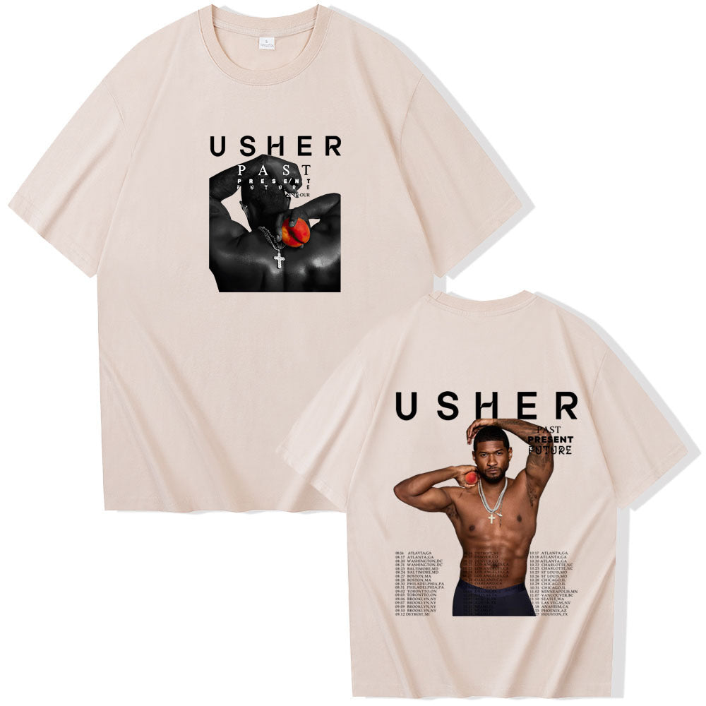 U-shape Past Present Future Short sleeved Women's T-shirt Top