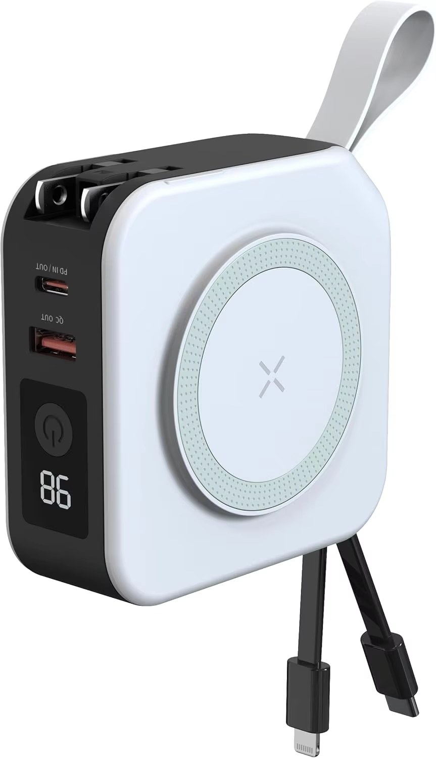 Five in one magnetic wireless power bank 22.5W portable power bank 10000mAh travel charger