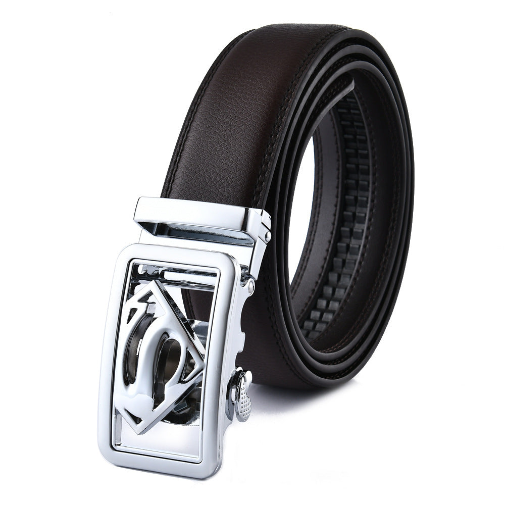 High end buckle men's leather automatic buckle leather sports belt pure leather waist belt for men