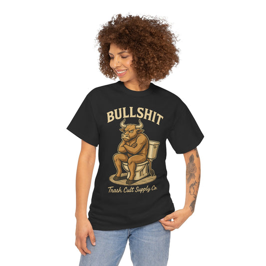 “BULLSHIT” Angry Bull Toilet Tee – Trash Cult Supply Co. | Gildan 5000 T-Shirt