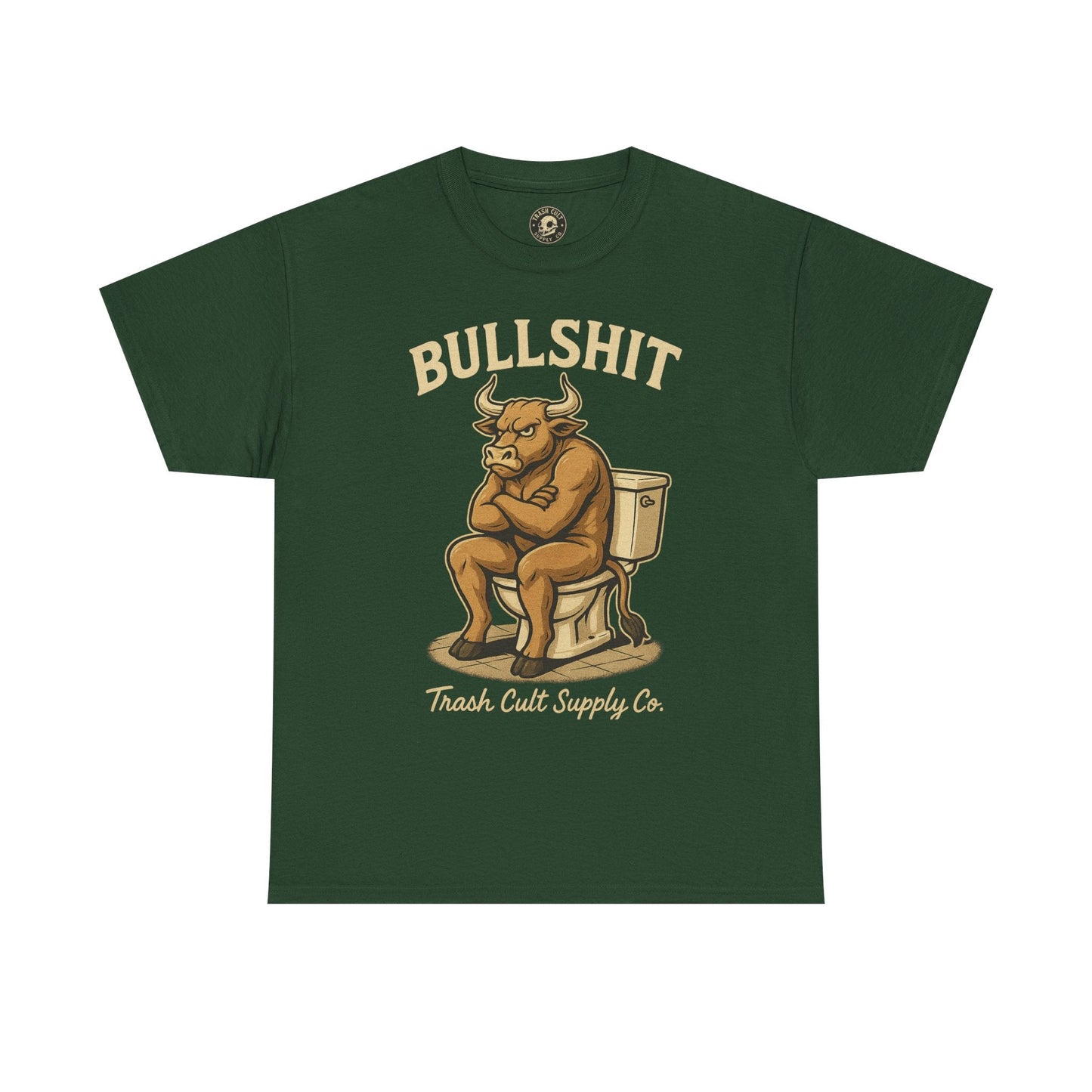“BULLSHIT” Angry Bull Toilet Tee – Trash Cult Supply Co. | Gildan 5000 T-Shirt