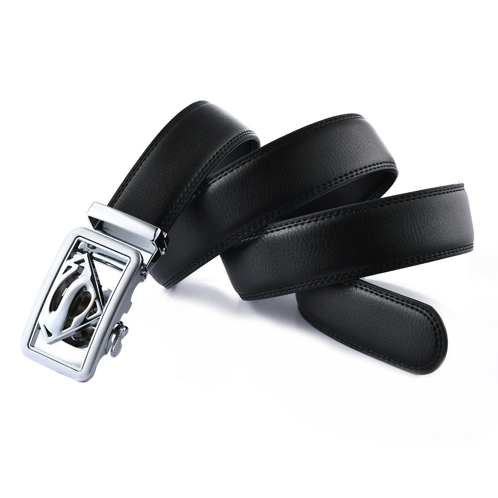 High end buckle men's leather automatic buckle leather sports belt pure leather waist belt for men