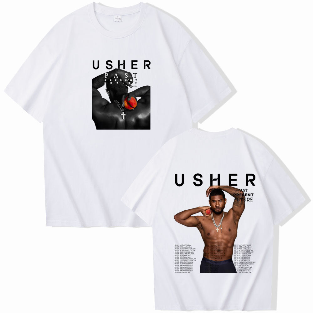 U-shape Past Present Future Short sleeved Women's T-shirt Top