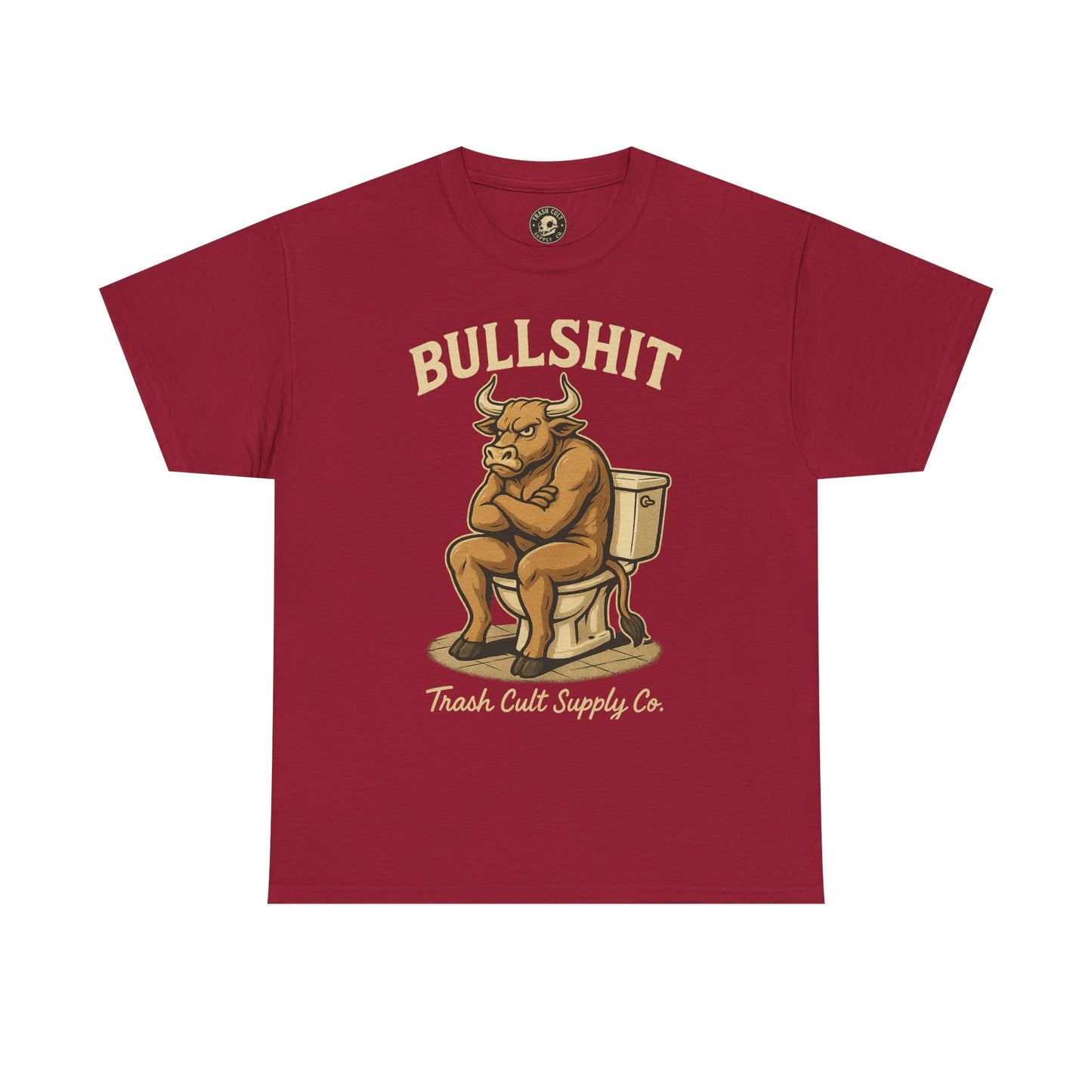 “BULLSHIT” Angry Bull Toilet Tee – Trash Cult Supply Co. | Gildan 5000 T-Shirt