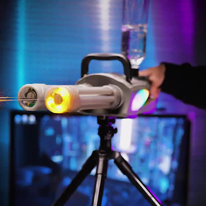 Electric LED Rotating Gatling Water Gun - Auto-Spray Blaster for Kids & Adults (Summer Pool Toy)