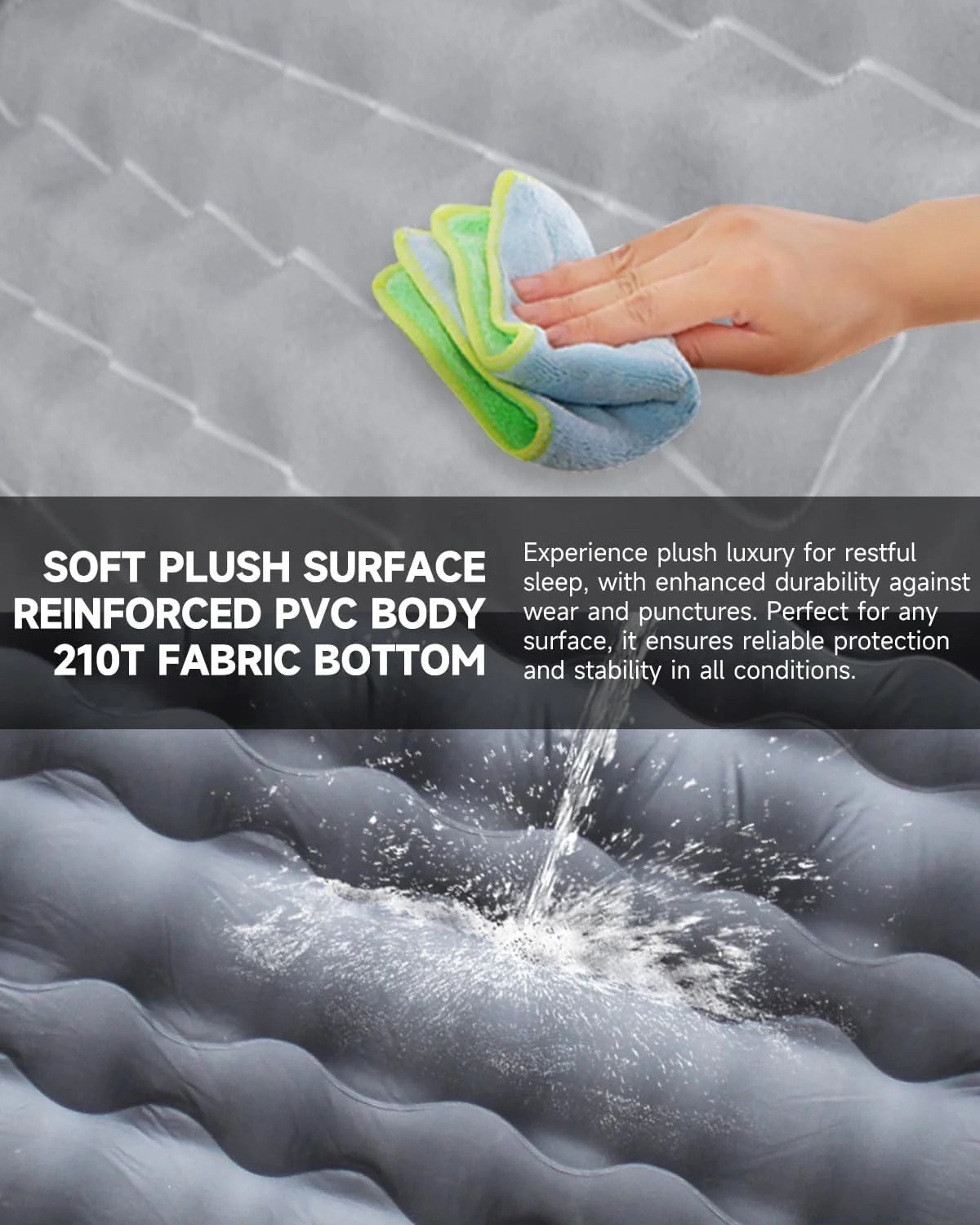 Umbrauto 29.53in/75cm Wide Car Air Mattress – Inflatable SUV, Truck & Van Back Seat Camping Bed with Pump & Pillows, Gray