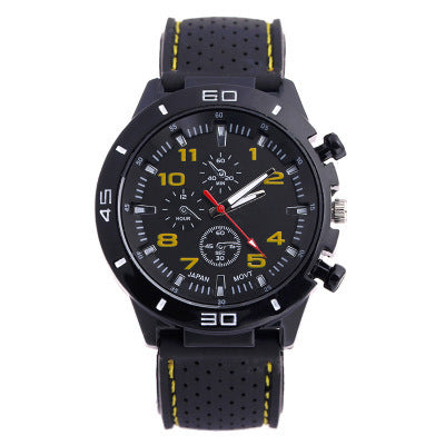 Rubber Fashion Sports Men's Watch Car Line Strap Silicone Student Watch