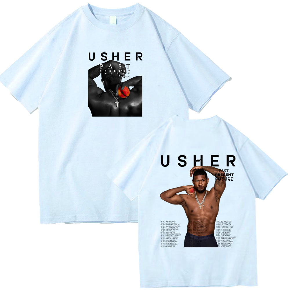 U-shape Past Present Future Short sleeved Women's T-shirt Top