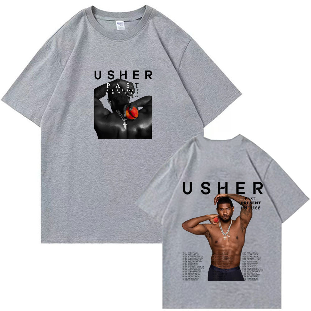 U-shape Past Present Future Short sleeved Women's T-shirt Top