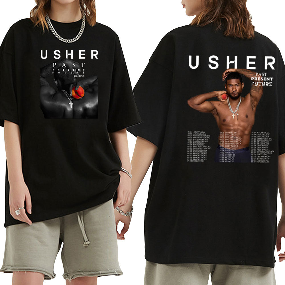 U-shape Past Present Future Short sleeved Women's T-shirt Top