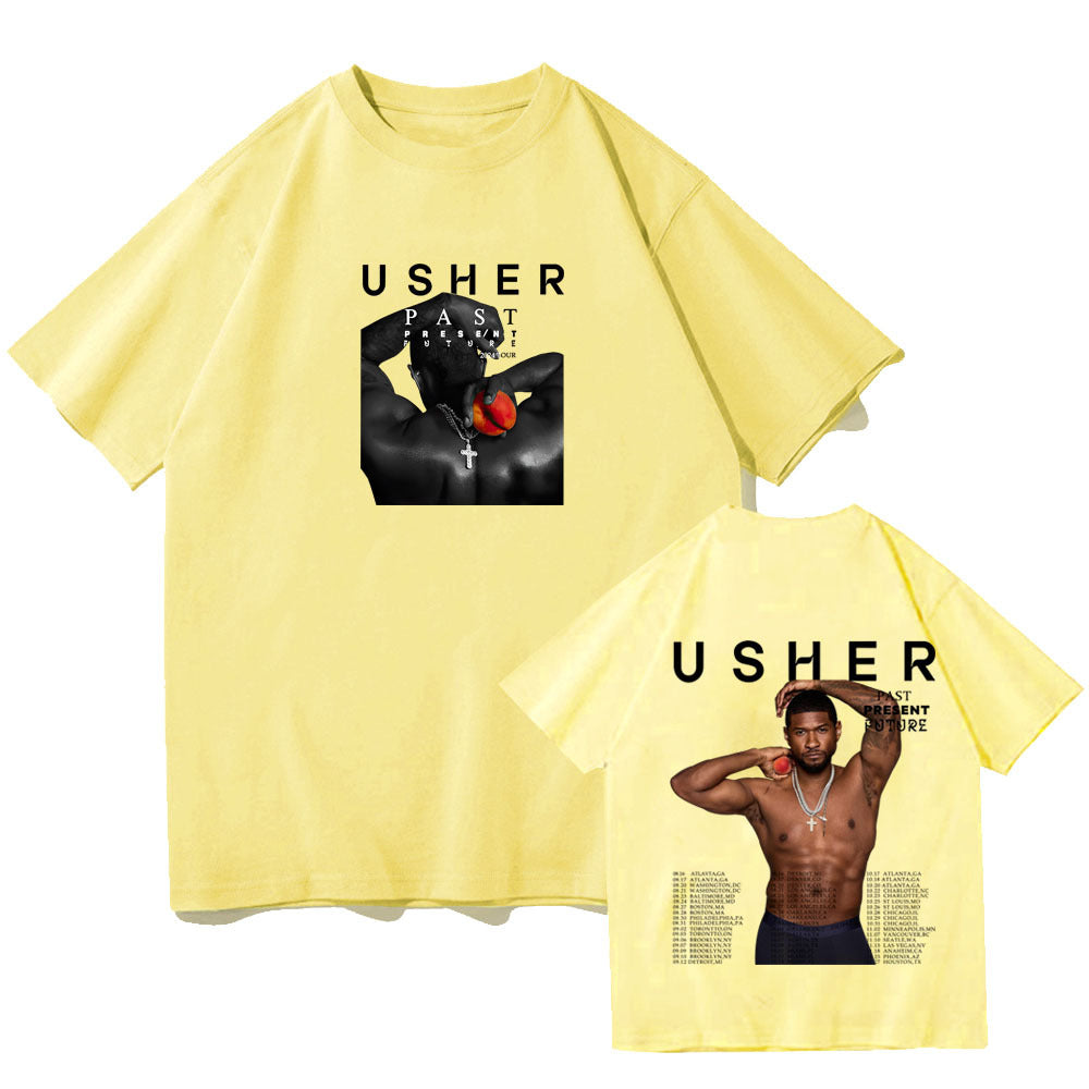 U-shape Past Present Future Short sleeved Women's T-shirt Top