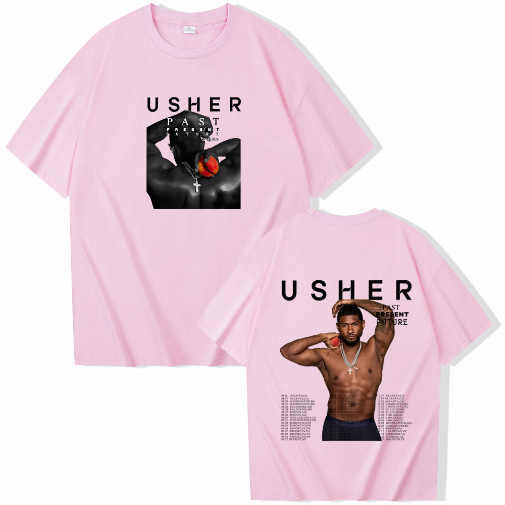 U-shape Past Present Future Short sleeved Women's T-shirt Top