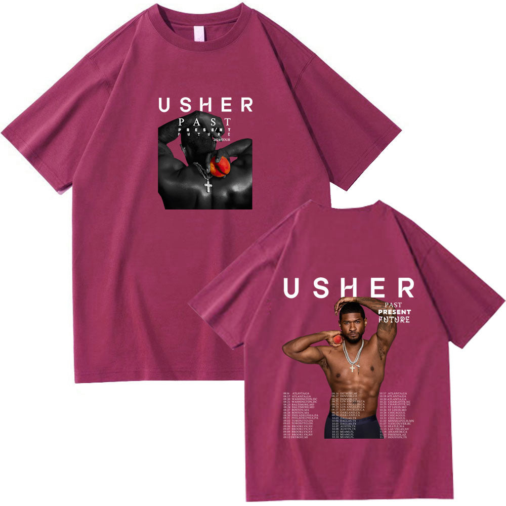 U-shape Past Present Future Short sleeved Women's T-shirt Top