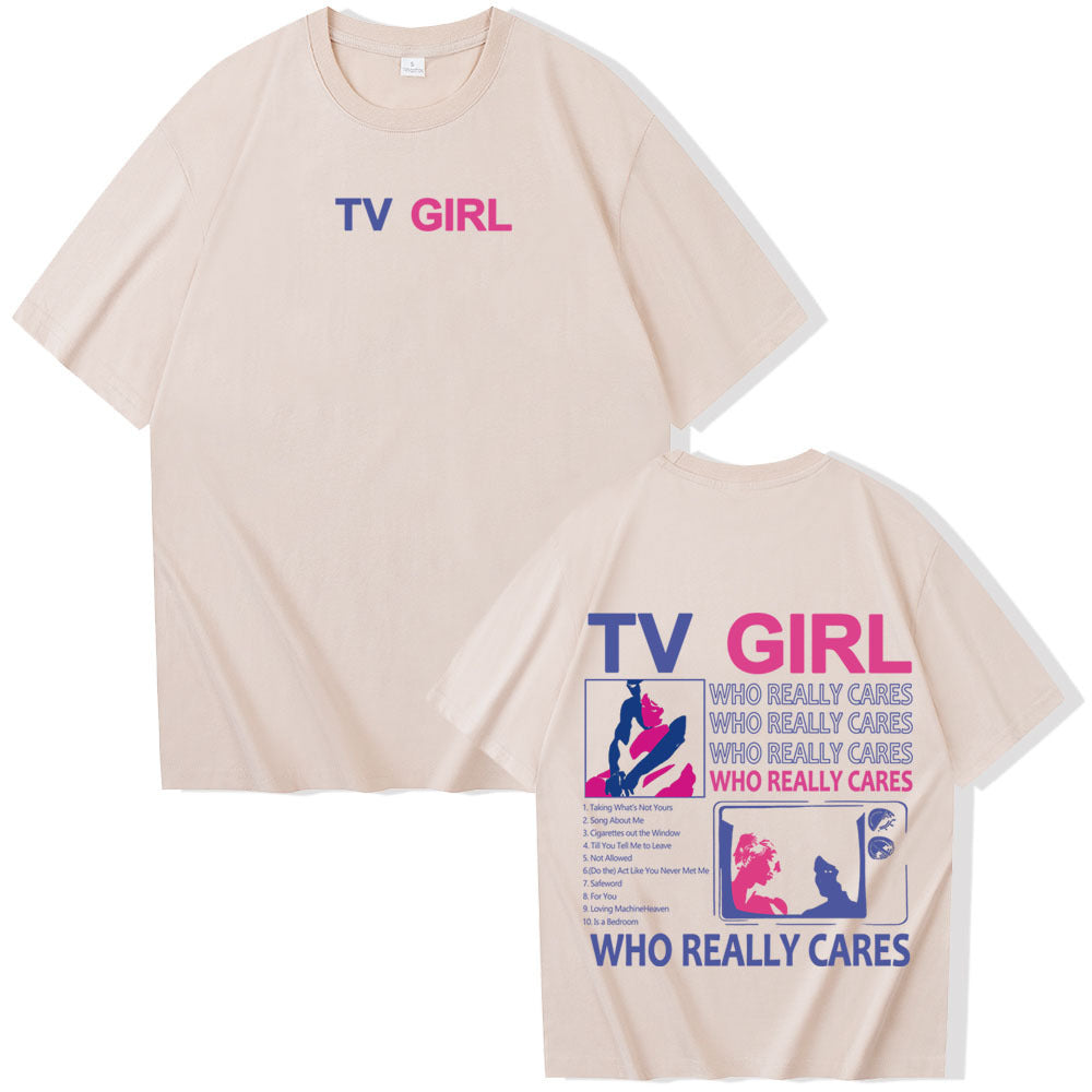 TV Girl WHO REALLY CARES Short sleeved Women's T-shirt Top