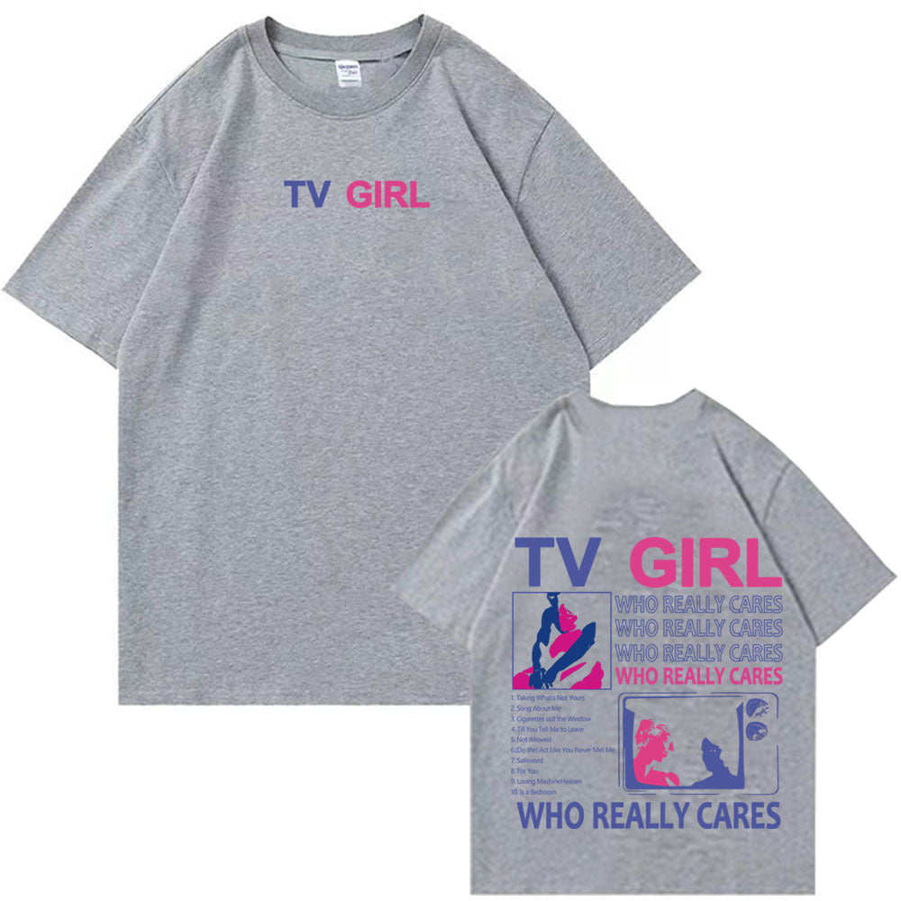 TV Girl WHO REALLY CARES Short sleeved Women's T-shirt Top