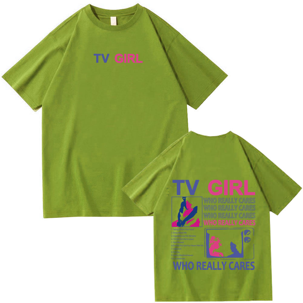 TV Girl WHO REALLY CARES Short sleeved Women's T-shirt Top