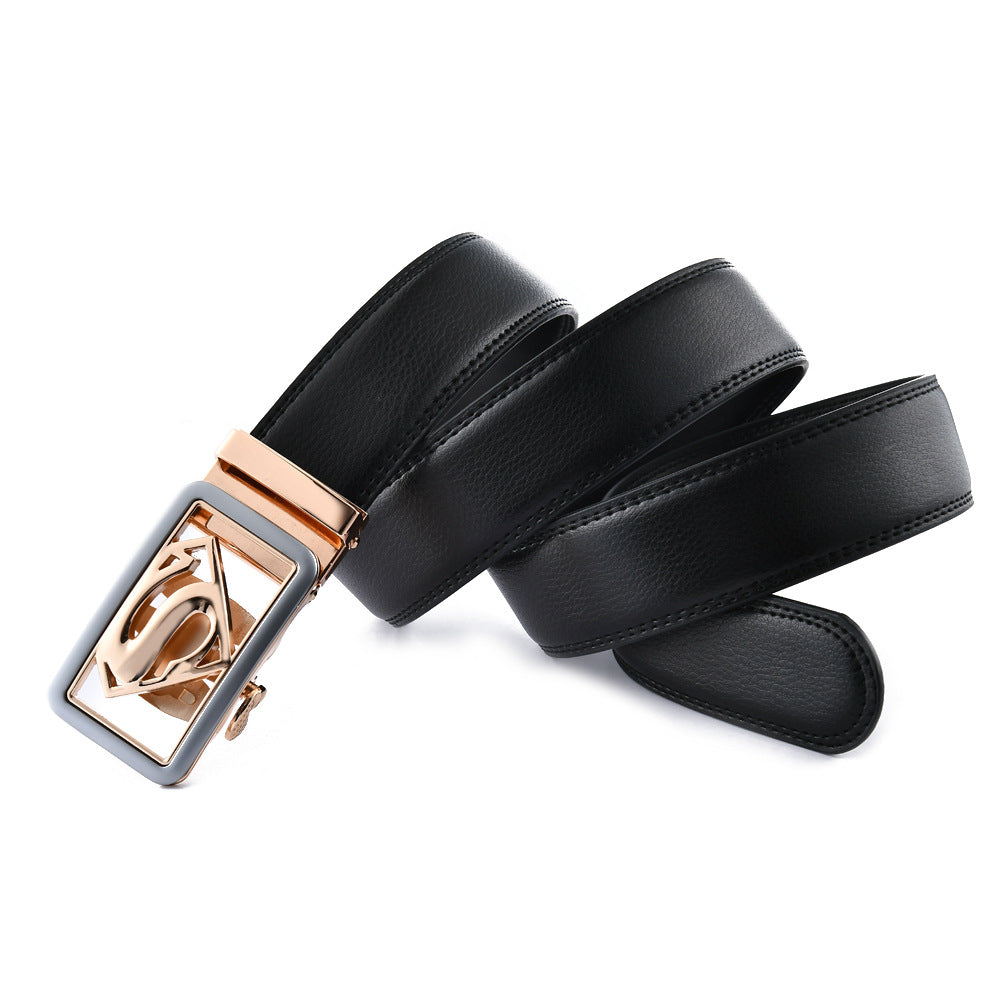 High end buckle men's leather automatic buckle leather sports belt pure leather waist belt for men