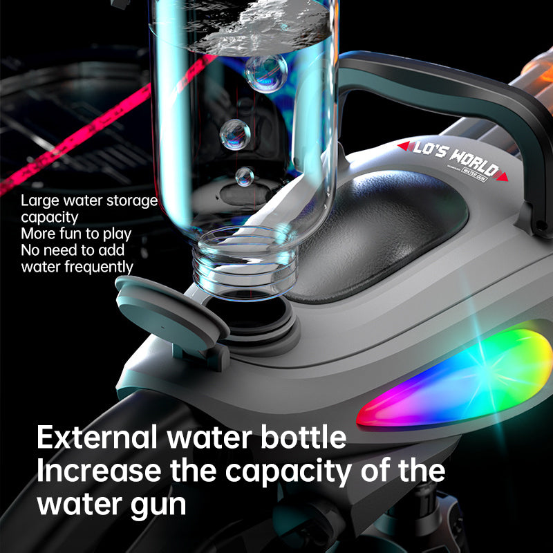 Electric LED Rotating Gatling Water Gun - Auto-Spray Blaster for Kids & Adults (Summer Pool Toy)