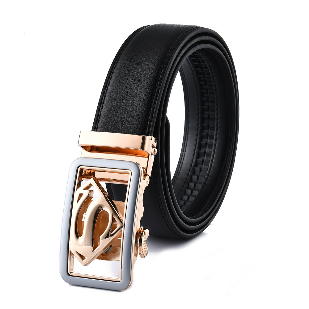 High end buckle men's leather automatic buckle leather sports belt pure leather waist belt for men