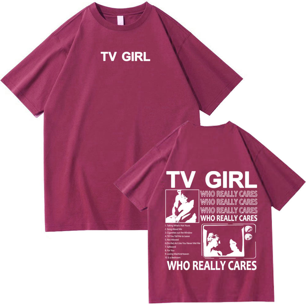 TV Girl WHO REALLY CARES Short sleeved Women's T-shirt Top