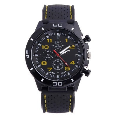Rubber Fashion Sports Men's Watch Car Line Strap Silicone Student Watch