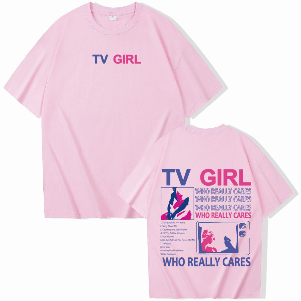 TV Girl WHO REALLY CARES Short sleeved Women's T-shirt Top