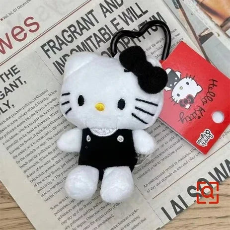 2025 New Hello Kitty Love Keychain Kawaii Sanrio Anime Soft Doll Pendant Cute Cartoon Schoolbag Decoration Toys Birthday Gift