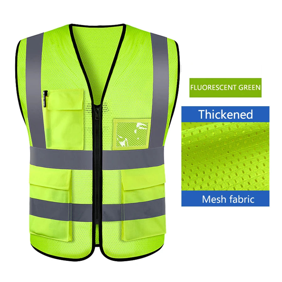 Safety High Visibility Reflective Vest Adjustable Reflective Security Vests Traffic Night Outdoor For Running Cycling Sports