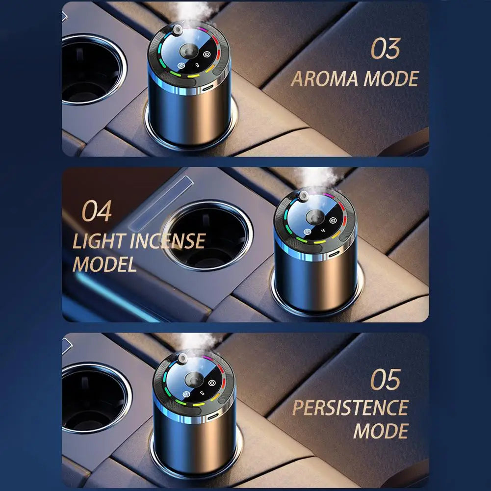 Car Aromatherapy Machine Air Freshener with Starry Sky Light Rechargeable Perfume Diffuser Car Atmosphere Ornament