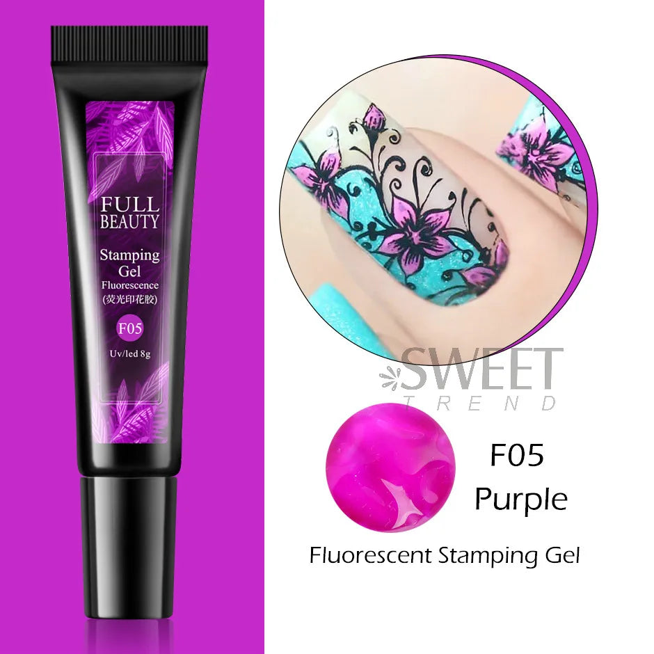8ml Black Nail Stamping Gel Polish White Gold Transfer Gel Printing Plate Manicure UV Soak Off Varnish Template Tools SA1793-1