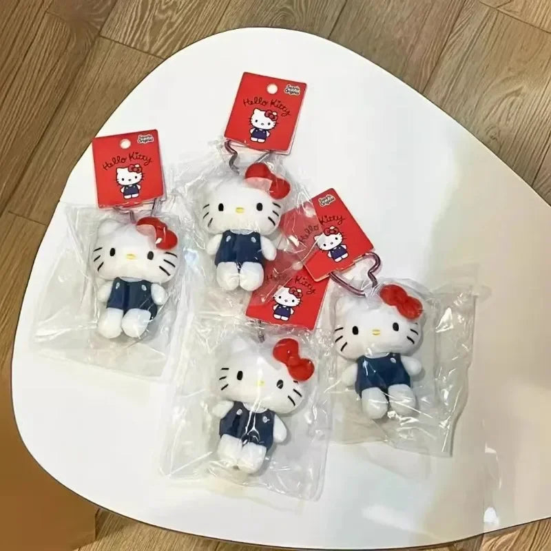 2025 New Hello Kitty Love Keychain Kawaii Sanrio Anime Soft Doll Pendant Cute Cartoon Schoolbag Decoration Toys Birthday Gift
