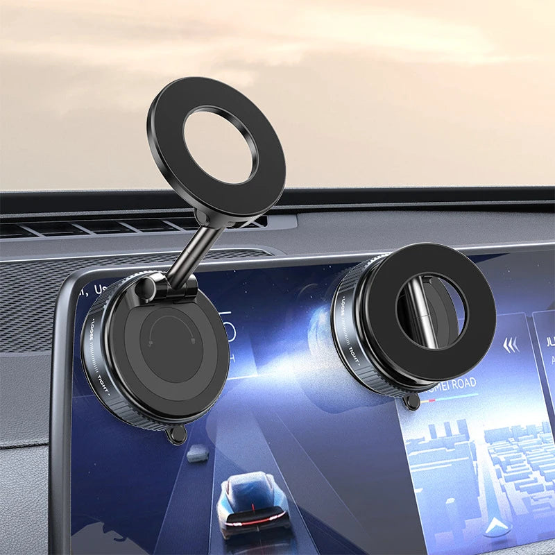 Vacuum Suction Magnetic Car Phone Holder Navigation 360 ° Rotating Desktop Efficient Convenient Works All Mobile Phones New