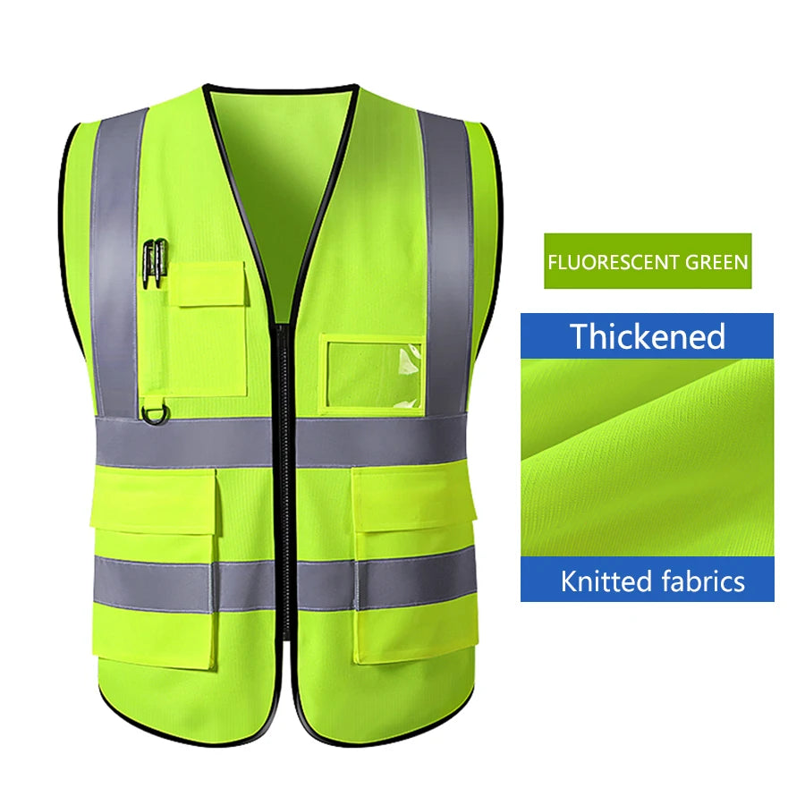 Safety High Visibility Reflective Vest Adjustable Reflective Security Vests Traffic Night Outdoor For Running Cycling Sports