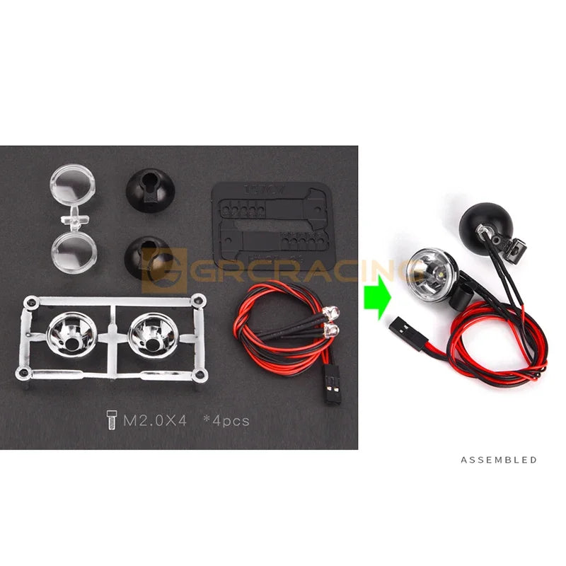 CGRC 1 Set LED Spotlight Headlights for 1/10 RC Crawler Car Traxxas TRX4 Defender Bronco TRX6 G63 AXIAL SCX10 RC4WD D90 Parts