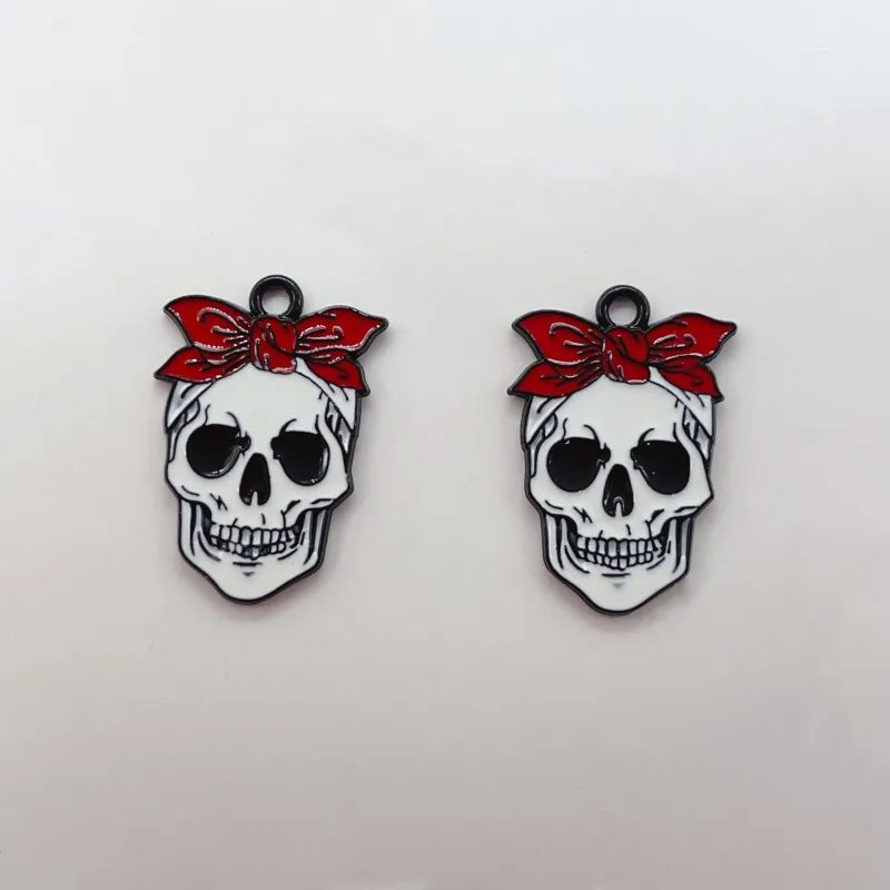 10 Alloy Charm Cartoon Earrings Pendant DIY Keychain Necklace Jewelry Pendant Necklace Halloween Easter Gift