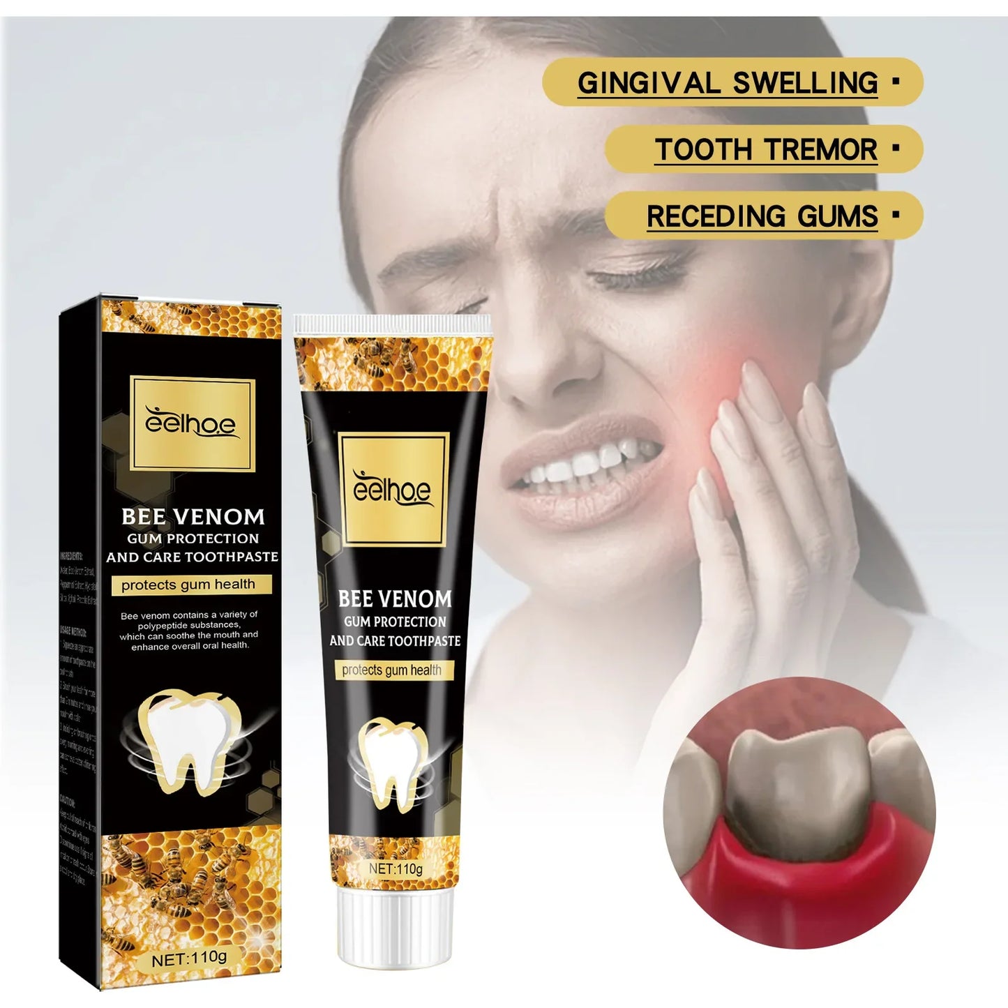 Gum Repair Toothpaste Plaque Caries Removal Protect Gingiva Treat Bad Breath Fade Tooth Stain Deep Clean Brightening Toothpaste