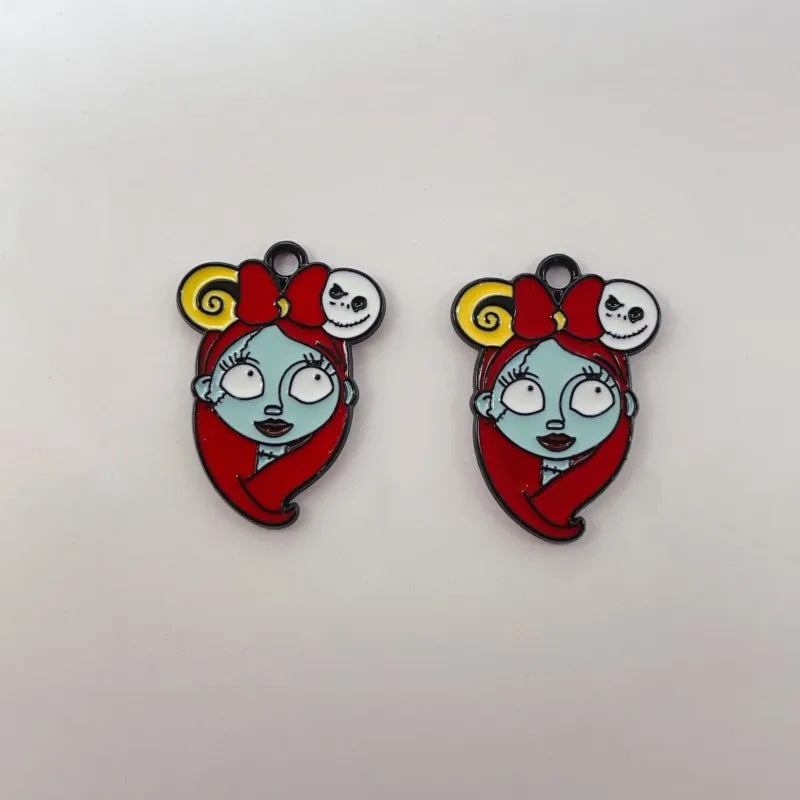10 Alloy Charm Cartoon Earrings Pendant DIY Keychain Necklace Jewelry Pendant Necklace Halloween Easter Gift