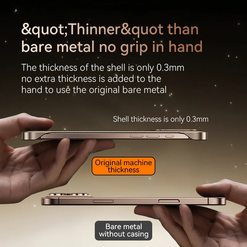 Leather Thin Phone Case For Iphone 13 14 15 16 Pro Max Luxury Anti-fall Cover Frameless Light Phone SHell For IPHON 15 16 Promax