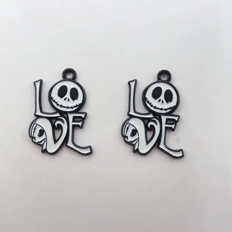10 Alloy Charm Cartoon Earrings Pendant DIY Keychain Necklace Jewelry Pendant Necklace Halloween Easter Gift