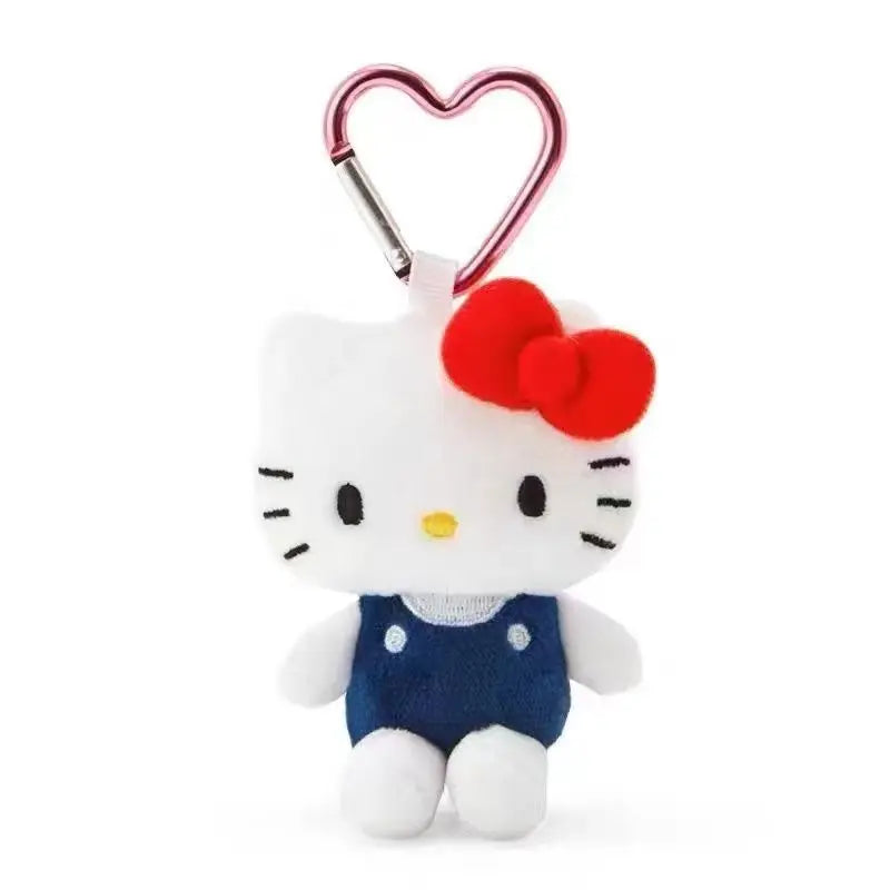2025 New Hello Kitty Love Keychain Kawaii Sanrio Anime Soft Doll Pendant Cute Cartoon Schoolbag Decoration Toys Birthday Gift