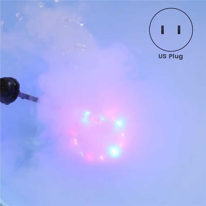 AT51-Halloween Mist Maker Fogger Fog Machine Fountain Mister Fogger Water Garden Pond Foggers With 12 LED Light Flashes
