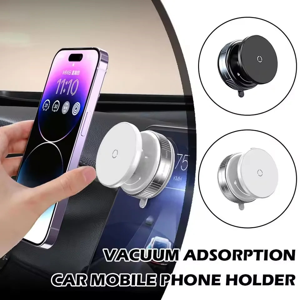 Vacuum Suction Magnetic Car Phone Holder Navigation 360 ° Rotating Desktop Efficient Convenient Works All Mobile Phones New