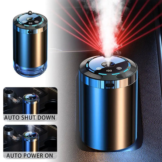 Car Aromatherapy Machine Air Freshener with Starry Sky Light Rechargeable Perfume Diffuser Car Atmosphere Ornament